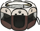 NIUBYA PORTABLE INDOOR/OUTDOOR DOG & CAT PLAYPEN, 36IN - BROWN/WHITE - Like New