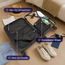UNISEX AMERICAN DREAMLINER 3 PIECE SET ROLLING LUGGAGE XQAL0004-410 - NAVY - Brand New