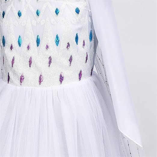 JERRIS APPAREL PRINCESS COSTUME DRESS FOR KIDS, SIZE 4T - WHITE/PURPLE - Like New