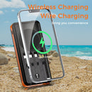 ALPHA DIGITAL SOLAR POWER BANK WITH WIRELESS CHARGING, 10000MAH - BLACK ORANGE - Like New