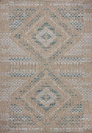 Loloi Amber Lewis Topanga Collection TOP-04 Natural/Aqua 5'-3" x 7'-6" Rug - Brand New