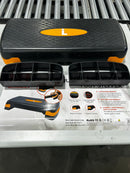 LIFE AUTHENTICS ADJUSTABLE WORKOUT FOOT STEPPER RAISE 4 TO 6 INCHES BLACK/ORANGE - Like New