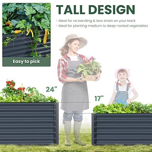 SAVANA Galvanized Raised Garden Bed Galvanized Raised Garden Bed - Midnight Gray - Like New