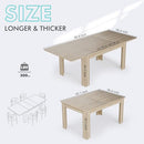 PATIOPERK EXTENDABLE DINING ROOM TABLE FOR 6-10 PERSON - NATURAL WOOD - Like New