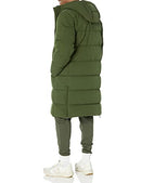 AMAZON ESSENTIALS MENS HOODED LONG PUFFER COAT SIZE MEN S DARK OLIVE - Brand New