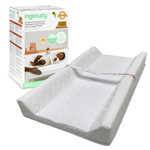 INGENUITY CONTOURED CHANGING PAD WITH WATERPROOF CHANGING LINER WHITE - Brand New