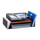 MIND READER DESKTOP ORGANIZER FILE STORAGE PAPER TRAY WORKSPACE METAL MESH BLACK - Like New