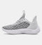 3025631 Under Armour Team Curry 9 Basketball Shoe Unisex White/Grey M4.5 W6 - Like New