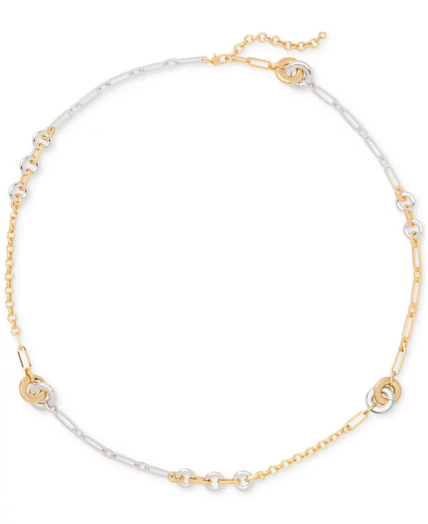 KATE SPADE TWO-TONE INTERLOCK MIXED CHAIN 38 - Brand New
