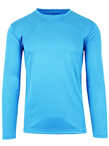 GALAXY BY HARVICE MEN'S LONG SLEEVE MOISTURE WICKING CREW NECK TEE MELANGE M - Brand New
