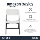 Amazon Basics Foldable Portable Plastic Chair 350LB Capacity 4-Pack - White - Brand New