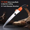REXBETI FOLDING SAW HEAVY DUTY 11 INCH EXTRA LONG BLADE HAND SAW - ORANGE/BLACK - Like New