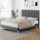 GARVEE GRAY FULL WOOD UPHOLSTERED BED - Like New