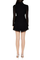 00500899 Forever 21 Women's Chiffon Keyhole Tie-Waist Mini Dress Black XS - Brand New