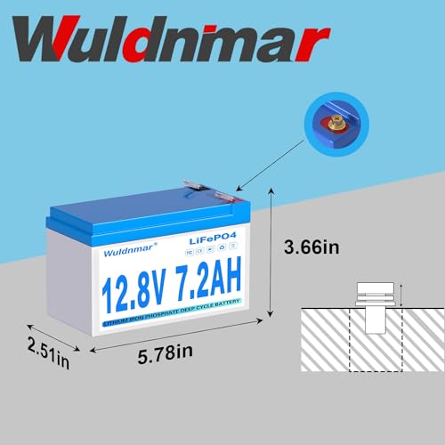 WULDNMAR 12V 7.2AH LIFEPO4 WULDNMAR-BATTERY - Like New