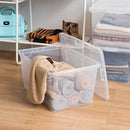 IRIS USA 4 PACK STORAGE BINS WITH LIDS 58 QUART 587053-4P - BPA-FREE - CLEAR - Like New