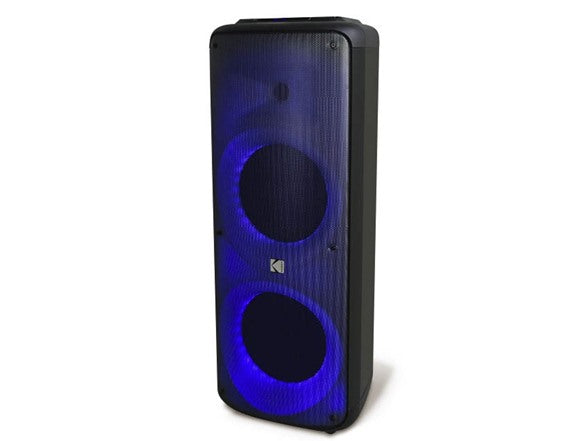 KODAK KD-PRPS1758 Tower Party Speaker Dual 10" Speakers & Karaoke Mic - BLACK - Like New