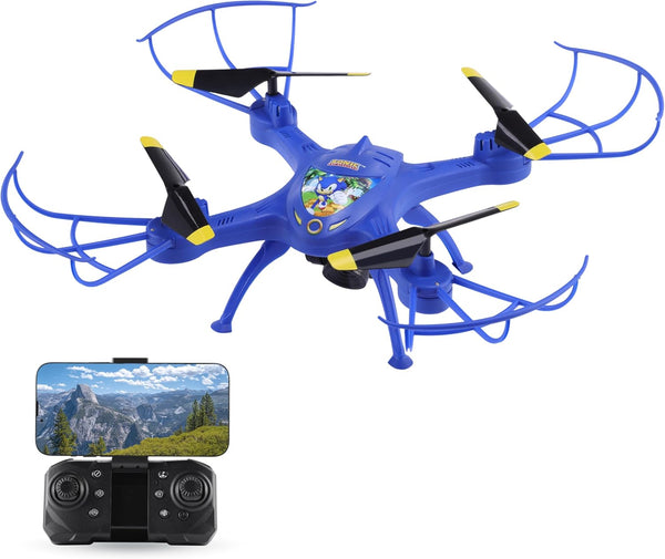 SAKAR Sonic The Hedgehog Sky Racer Drone WiFi Camera, DRC18211A-BLU-STK-9 - BLUE Like New