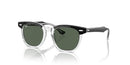 RAY-BAN BOYS RJ9098SF LOW BRIDGE FIT SQUARE SUNGLASSES BLACK ON TRANSPARENT - Like New