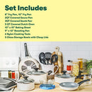 BELLA NONSTICK COOKWARE SET - ALUMINUM BAKEWARE, Pots And Pans, 21 PIECE - WHITE - Like New