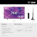SAMSUNG 77-INCH CLASS OLED S84F SERIES VISION AI SMART TV 77S84F - BLACK - Like New