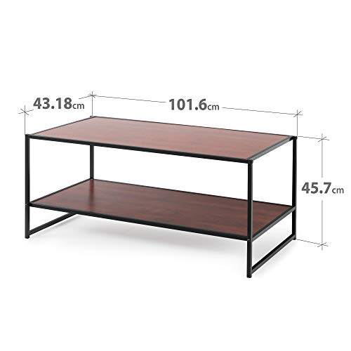 ZINUS TV Stand with Shelf, 40 Inch, Red mahogany wood grain - Like New