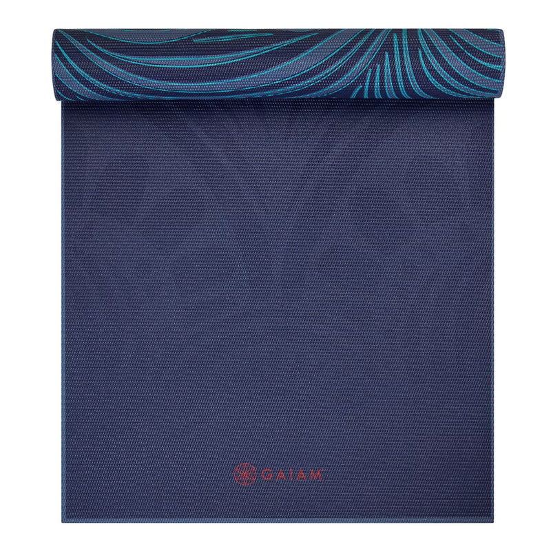 GAIAM REVERSIBLE YOGA MAT - (6MM) - TEAL MANDALA MANTRA - Like New