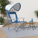 GCI Outdoor Sunshade Captain's Chair Collapsible Folding Canopy Shade - Blue - Like New