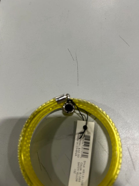 MARC BY MARC JACOBS YELLOW SLINKY WRIST BRACELET WITH SILVER JEWELS - YELLOW - Brand New