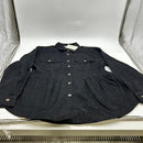 THANKS WOMEN'S CORDUROY PEPLUM SHIRTS BUTTON DOWN - SIZE: M - BLACK - Brand New