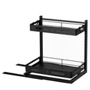 BASICWISE ADJUSTABLE HEIGHT UNDER SINK PULL-OUT ORGANIZER 2-TIER - BLACK - Like New