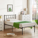 VECELO Twin Metal Platform Bed Frame with Headboard Heavy Duty Steel Slat - Brand New