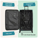 US TRAVELER AVIRON BAY EXPANDABLE SOFTSIDE LUGGAGE SPINNER 2-PIECE SET PURPLE - Like New