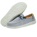 Hey Dude Women's Wendy Chambray Lace-Up Loafer - Size 7 (W38) 24 Blue/White - Brand New