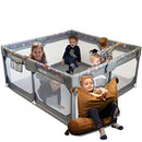 SFCDD 59" ⁓59" Playard with Gates, Detachable Children Fence - Light Grey - Like New