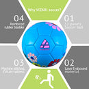 Vizari Soccer Ball Youth Adult Kids Sizes 3,4,5 Durable Soccer Ball - BLUE/PINK - Like New
