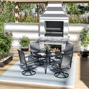 PAMAPIC Patio Chairs Set of 2 All-Weather Textilene Ergonomic Outdoor Swivel - Like New
