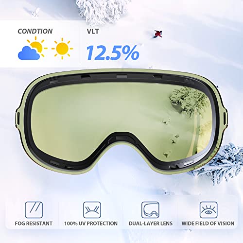 VANRORA SNOWBOARD FRAMELESS INTERCHANGEABLE LENS ANTI FOG 100% UV - BLACK/RED - Like New