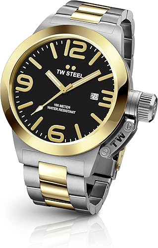 TW STEEL WATCH FOR MEN, STAINLESS STEEL CB42 - STEEL/GOLD Like New