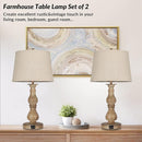 Brightever 2 Set Touch Farmhouse Lamps 2 USB Ports T0375-IW-AP-27 - Cream Like New