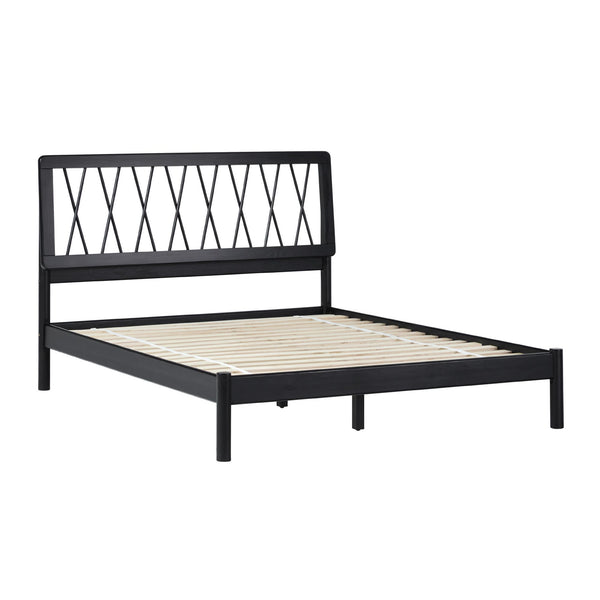 WALKER EDISON QUEEN HEADBOARD WOOD BED QUEEN SIZE XAVB5CBL - BLACK - Like New