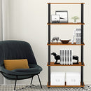 FURINNO TURN-N-TUBE STORAGE SHELVES 5-TIER BOOK SHELF 17091LC/BK - CHERRY/BLACK - Like New