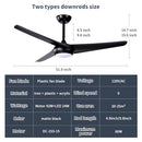 KINDLOV 52" Ceiling Fan Lights with Remote Indoor/Outdoor Use - Black - Like New