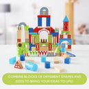 Discovery Wood Castle Blocks 80-Piece [Amazon Exclusives] Natural Wood - Brand New