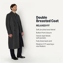 AMAZON ESSENTIALS Men Wool Blend Longline Topcoat Charcoal Heather M - Brand New