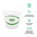 ECO PRODUCTS GREENSTRIPE CLEAR COMPOSTABLE 9OZ PLA PLASTIC 9OZ 1000 CASE - CLEAR - Brand New