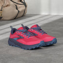 1203631B647 BROOKS WOMEN'S CASCADIA 16 TRAIL RUNNING PINK/FLAMBE/COBALT SIZE 7.5 - Like New