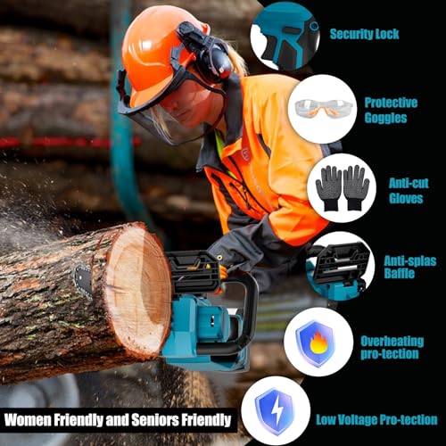 TAIRDA 12-INCH CHAINSAW COMPATIBLE FOR MAKITA 18V BATTERY 1000W CHAINSAW - BLUE - Like New