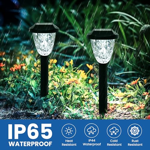 GIGALUMI 8 Pack Solar Outdoor Lights Bright Solar Pathway Lights Great Pattern Like New