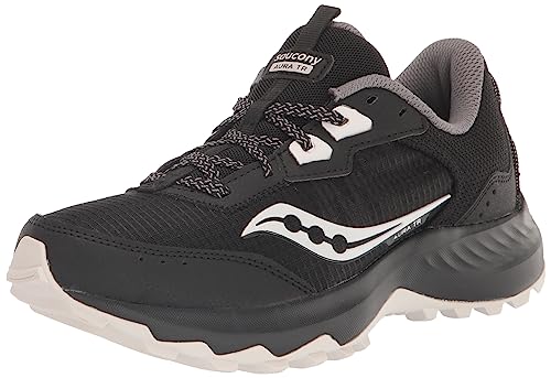 SAUCONY WOMEN'S AURA TR SNEAKER BLACK/FOG SIZE: WOMEN 10 (AU/UK W8) W42 - Like New
